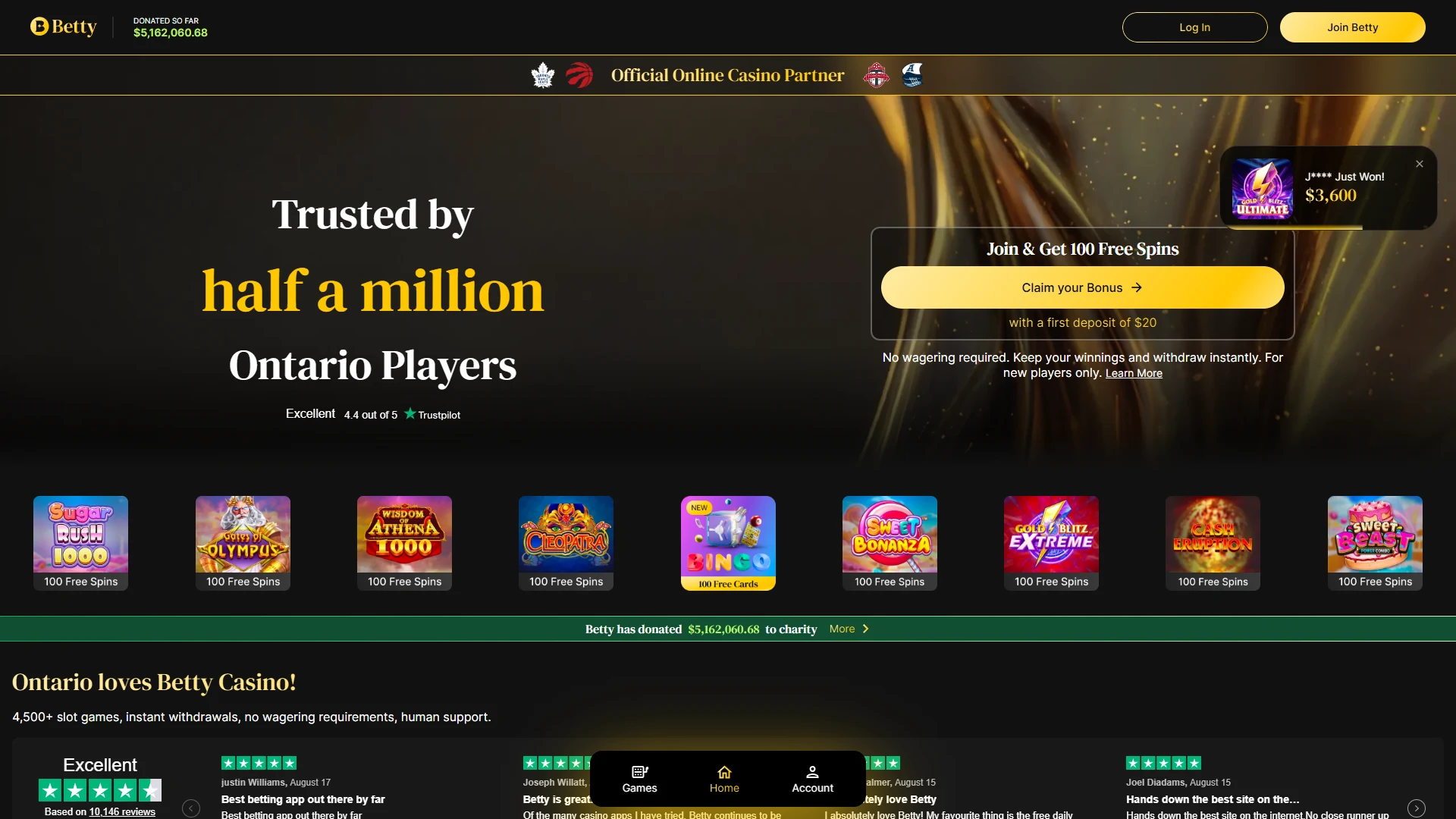 Betty homepage